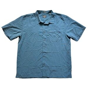 Quiksilver Waterman Comfort Fit Button Down Short Sleeve T-Shirt Blue Size 3X